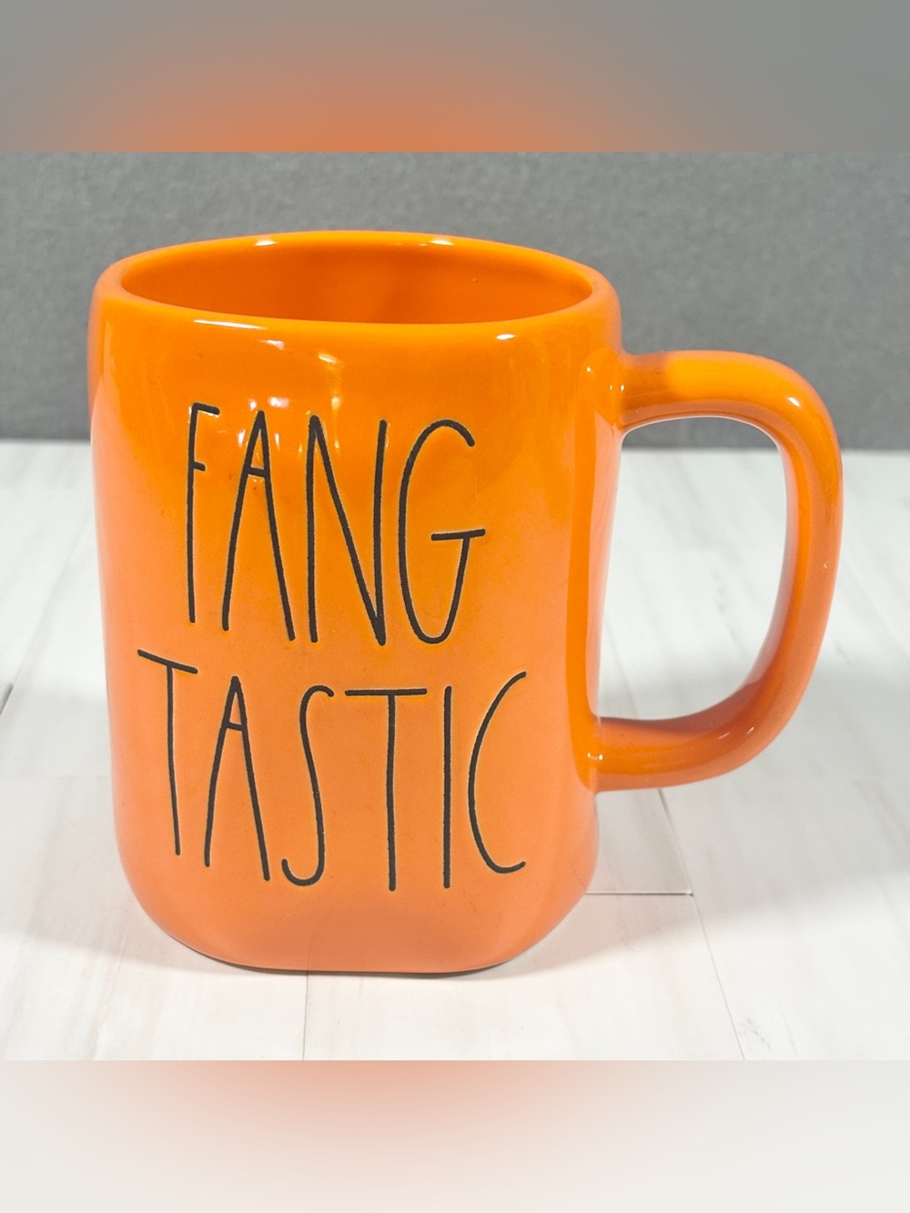 New Rae Dunn FANGTASTIC Mug Halloween Orange Coffee LL Cup NWT